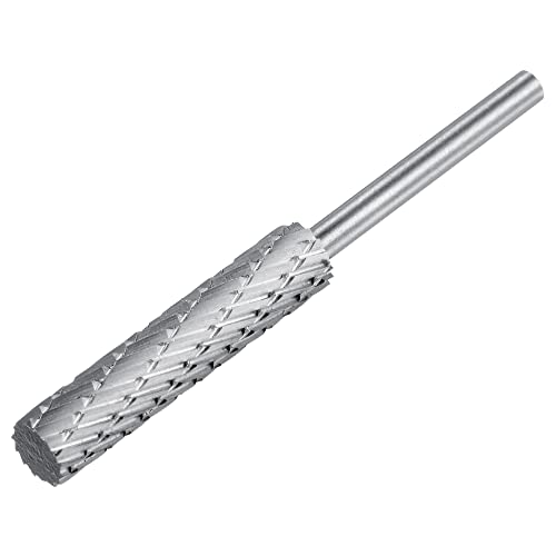 sourcing map Tungsten Carbide Rotary Files 1/8" 3mm Shank, 1/4" 6mm Cutting Dia Double Cut Cylinder Grinding Cutter Tools for Wood Soft Metal Polishing Carving