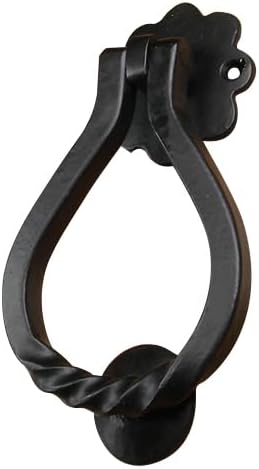 Twisted Iron Door Knocker with Simple, Graceful Style - Black Powder Coat Finish - Sold Individually