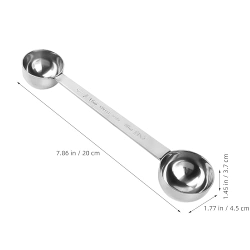 2 cucharas medidoras de acero inoxidable con escala OUNONA de doble cara 15 y 30 ml 3