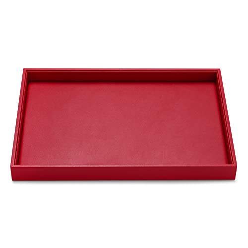 Plateau à bijoux en cuir rouge empilable pour trier vos bagues - 2
