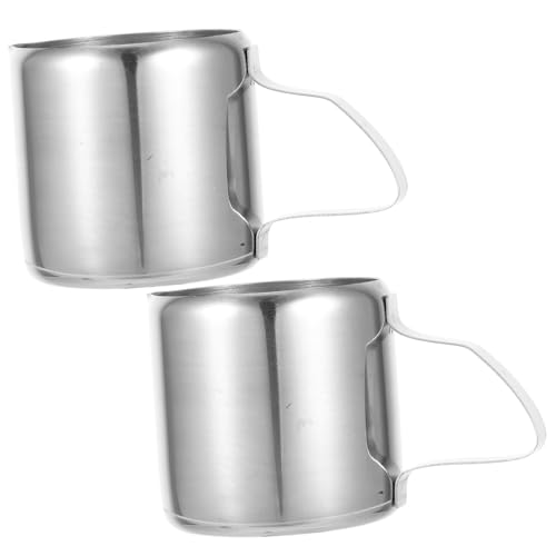 Cabilock 2 pezzi Bricchi Latte in Acciaio per Caffè e Cappuccino Piccoli e Facili da Pulire per Latte Art Casa e Bar