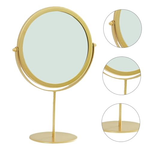Miroir de maquillage rond rotatif grand format pour bureau - 8