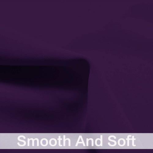 Yakamok Light Blocking Window Blackout Curtains Thermal Insulated Room Darkening Drapes for Bedroom,Solid Grommet Top Window Panels, 52x45 Inch, Purple, One Pair