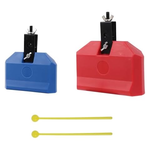 Bstinay 2PCS Plastic Musical Percussion Block 170×150×50MM Jam Block 150×120×40MM Red & Blue Cover
