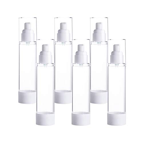 Tanshine Airless Pump Bottle 6Pcs 100ml/3.38oz Tiny Travel Lotion Bottles Easy to Carry Out Vacuum Pump Lotion Bottles