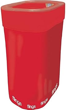 Amscan Apple Red Flings Pop-Up Trash Bin, 22 x 15 x 10/13 Gallon