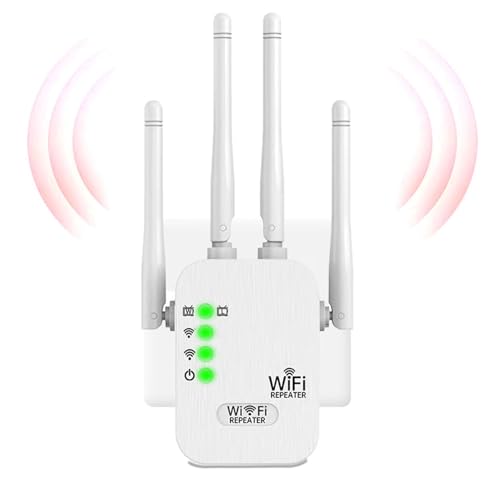 Repetidor WiFi Largo Alcance 300m², Amplificador Señal WiFi 3 Modos (Repetidor/Enrutador/Ap), Instalación 1 Min, Compatible Todas Las Box, WiFi Extender para Casa/Jardín