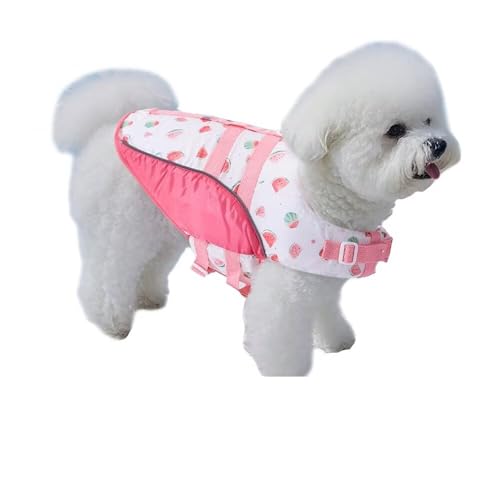 Yucahype ペット 犬用ライフジャケット S-XL 調節可能 小型犬 中型犬 大型犬 高可视性 高浮力 軽量 救助ハンドル付き 救命胴衣 救急服 水遊び用 犬の安全を守る(L ピンク)