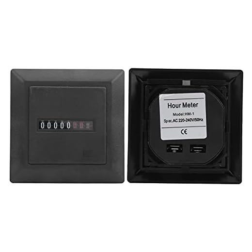 Contador de horas con pantalla digital, 220-240 V CA 50 Hz Herramientas con temporizador con alta precisión para maquinaria de construcción, vehículos de construcción