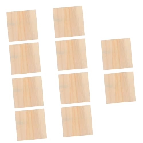 TOYANDONA 10個 未完成 木製パネル の 創造力を育む 木製画枠 写真や粘土アート用 正方形 中