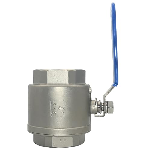 Image of DAN SPEED 4 inch NPT Female 316 Stainless Steel Full Port Ball Valve Vinyl Handle WOG1000
