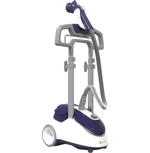 SINGER SteamWorks Pro 2.0 (1500W) | Standing Steamer for Clothes | 4 Steam Settings, Strong Penetrating Steam, 45 Second Heat-up & 2.5l Tank Capacity for Wrinkle-Free Results | White/Blue