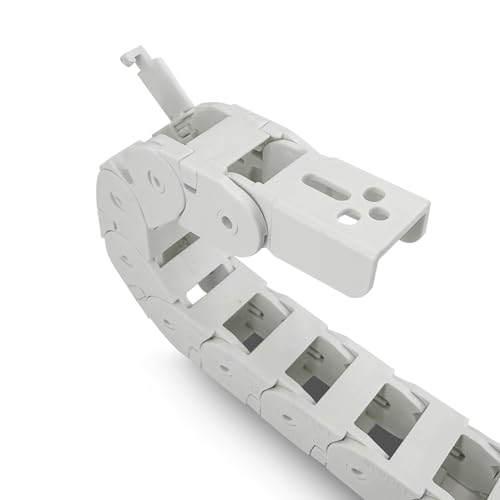 Aweking 10 x 10 mm (Inner H x W) R18 Bridge Type Drag Chain, Cable Carrier Track, Wire Protection Chain Connector 39.3inch/1M for 3D Printer, Industrial CNC, White Plastic （Outer Side Open）