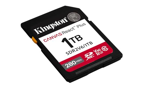 Image of Kingston 1TB Canvas React Plus SD Card | Up to 280MB /s | High Performance Photography | Class 10 UHS-II U3 V60 | SDR2V6 /1TB