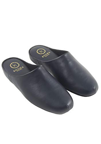 Kosma Menorca Zapatillas de Piel de Estar por casa (44 EU, Azul Marino)