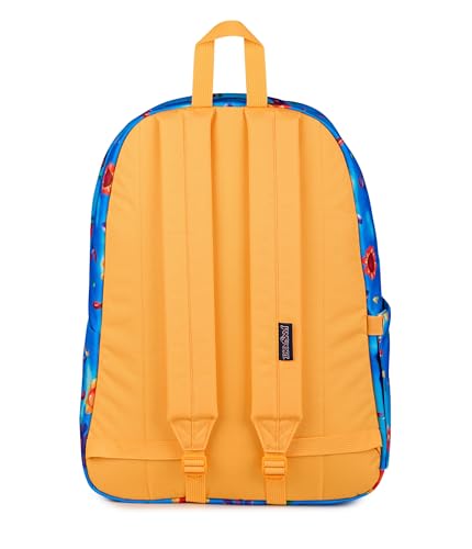 Image of JanSport SuperBreak Plus Backpack with Padded 15-inch Laptop Sleeve and Integrated Bottle Pocket - Spacious and Durable Daypack for Work and Travel, Daydream Floral Blue /Purple /Multi