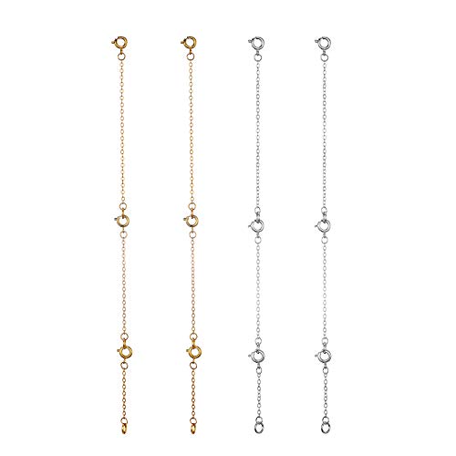 Image of Softones 12-18Pcs Ankle Bracelets Extenders-Extension for Womens Jewelry(1 2 3 Inch),with Lobster Clasp and O-Clasp from Gold Silver Rose Gold