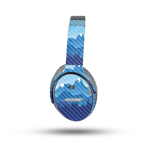 Image of MightySkins Carbon Fiber Skin Compatible with Bose QuietComfort 35 II Headphones - Blue Mountains | Protective, Durable Textured Carbon Fiber Finish | Easy to Apply