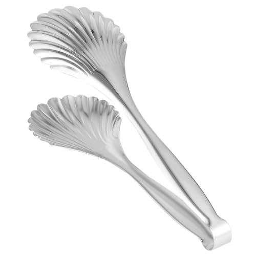 Mipcase Pinzas para Alimentos de Acero Inoxidable Multifuncionales Resistentes al Calor Orificios de Drenaje Tamaño Mediano Ideales para Servir Alitas de Pollo Filetes Pan y Asados