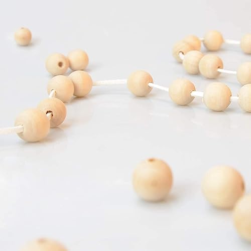 300pcs 10MM Wood Beads Natural Unfinished Round Wooden Loose Beads Wood Spacer Beads for Craft Making Decorations and DIY Crafts(10MM)