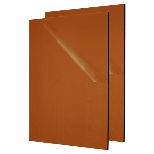 Image of PATIKIL 1 /8 Inch Thick Acrylic Sheets, 2Pack 16x12 Inch Plastic Sheet Colorful Board Panel for Sign, DIY, Painting, Art Craft, Brown