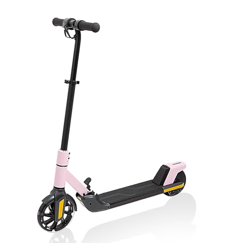 Patinete Eléctrico para Niños de 6 a 12 Años, Velocidades de 5/7.5/10 km/h, Pantalla LED, Luz LED Colorida, 3 Alturas Ajustables, Plegable y Carga Máxima de 50 kg (Rosa)