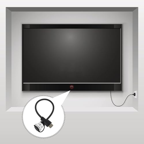 Cable de extensión de vídeo de 1 metro con conector de montaje en panel negro para pantallas AV 6
