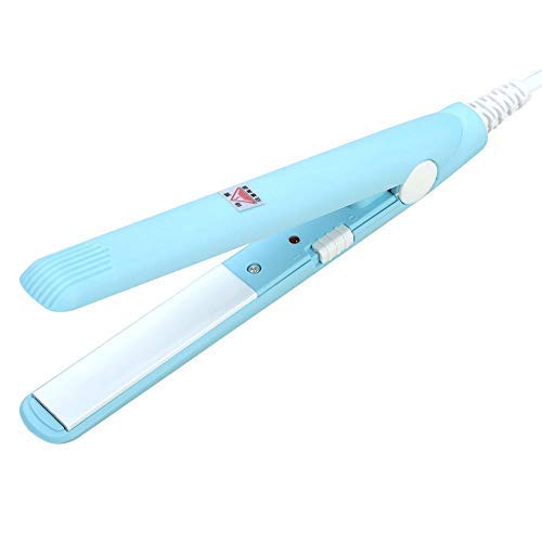 2 in 1 Haarglätter und Lockenwickler, Professionelle Keramik Lockenwickler Glätter Platte Beauty Flat Iron Heizung Lockenwickler, Verbrühschutz Tragbare Lockenstäbe(US-Himmelblau)