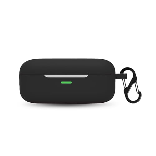 Image of LIRAMARK Silicone Cover Case with Carbiner Compatible with Realme Buds Air 7 /7 Pro (Black)