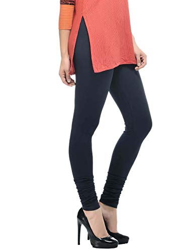Image of Frenchtrendz Women's Cotton Spandex Stretchable Mid Rise Slim Fit Churidar Leggings Pull On