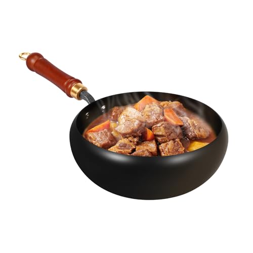 BAODBF Padella giapponese forgiata,Padella antiaderente forgiata a mano giapponese 2025,Padella da 24 cm senza rivestimento,Padella in ferro forgiata a mano antiaderente per induzione,Fornello