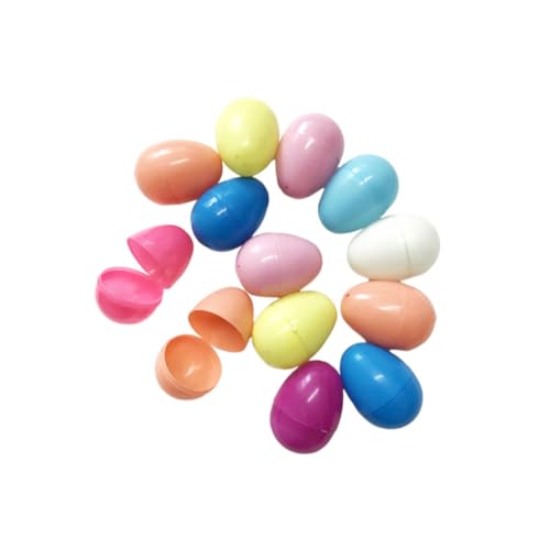 OFFIGAM 24 Piezas Huevos de Pascua Coloridos de Plástico Abiertos para Juguetes DIY Decoración Creativa Artístico Color Aleatorio Color Aleatorio