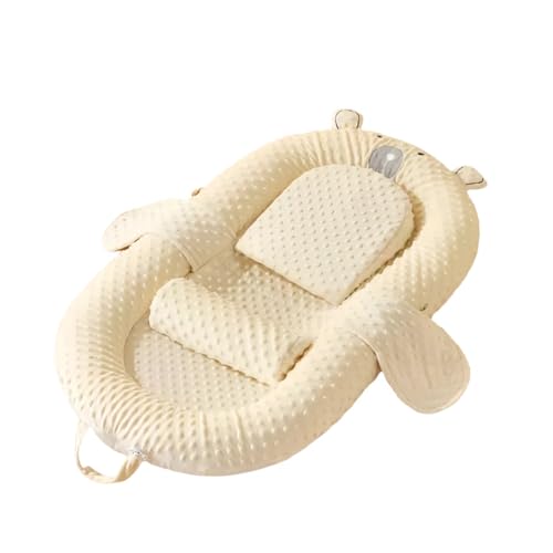 Bxzzuisベビーベッド 、ベビーベッド、 折りたたみ式 ベッドインベッド 添い寝 、 新生児バイオニックベッドを傾ける、 携帯型ベビーベッド 、 正反面使用可 、吐き戻し防止のクッション付 (シングルベッド+スロープマット,ホワイト)