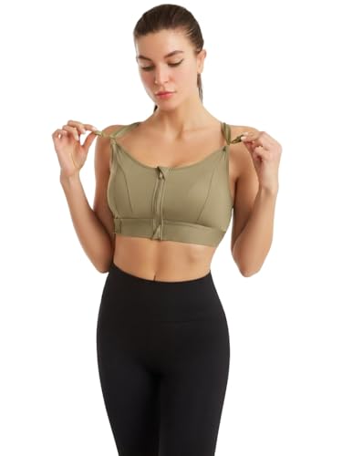 Image of Celary Woman's Sports Bra|Polyester Spandex High Impact Front Zip Sports Bra |Size:- XS to 5XL |Gym Workout & Yoga Running Activewear Bra with Criss Cross Back Support