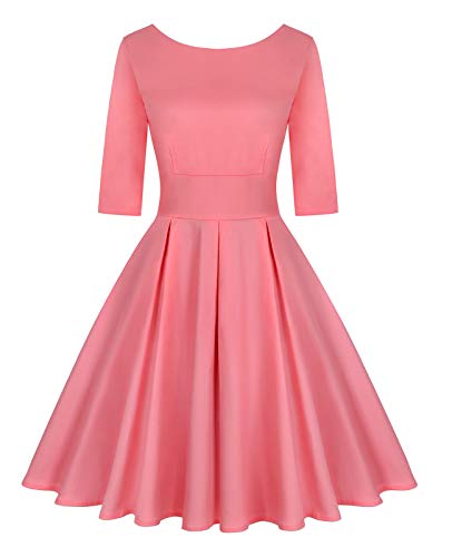 Image of MINTLIMIT Women's 1950s Retro Vintage Cocktail Party 3 /4 Sleeve Swing Dress