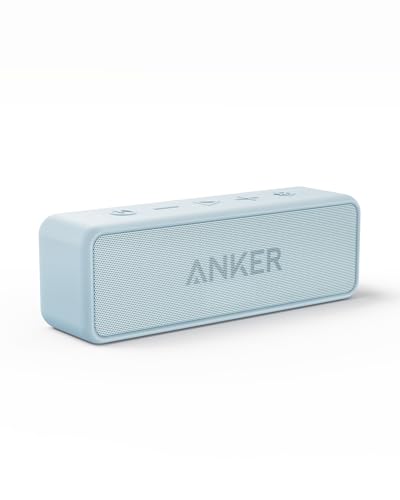 Anker Soundcore 2 Portable Bluetooth Speaker with 12W Stereo Sound, BassUp, IPX7 Waterproof, 24-Hour Playtime, Wireless Stereo Pairing, Speaker for Home, Outdoors, Travel