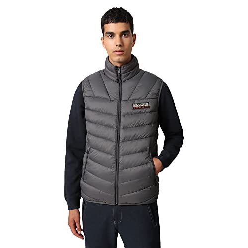 Napapijri Mens Aerons V 2 Vest RRP £140, Grigio Scuro Tinta Unita, M Cover
