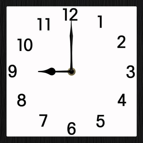 Reloj de Pared Cuadrado de Madera 10 pulgadas Silencioso