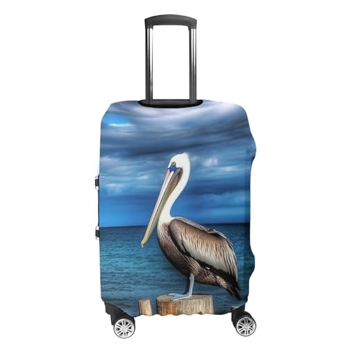 Luggage Covers Anti-Scratch Suitcase Cover Pelican Bird Blue Sea Sky Washable Elastic Suitcase Protector Travel Luggage Protector Covers Carry On Luggages Cover S (19-21 inches)4