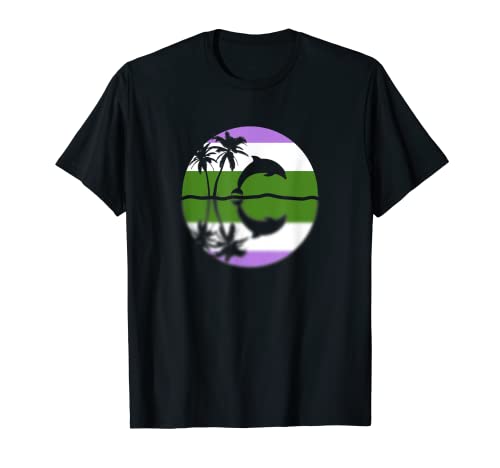 Dezenter Genderqueer Pride Sunset, Queer Flag, Pride Month T-Shirt