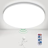 LEOEU LED Deckenleuchte mit Bewegungsmelder, 18W Deckenlampe mit Fernbedienung, 4000K...