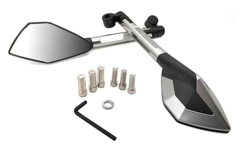 Espejos Moto Manillar para Suzuki RMZ y DRZ400SM retrovisores ajustables plateados