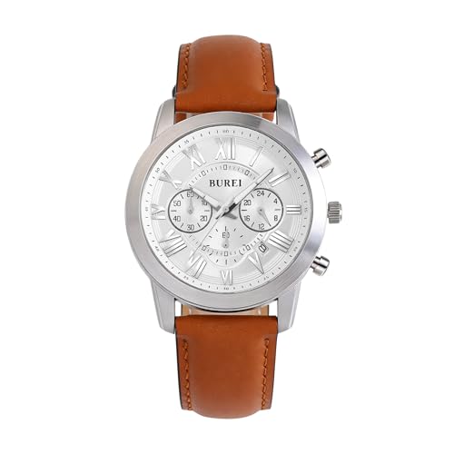 [BUREI] �r���v �����Y �A�i���O �N�I�[�c �h�� ���t �j���p �N���m�O���t ���₷�� ���Ŏ��v �l�C �V���v��������� �r�W�l�X �y�� ���[�}���� �u���E���v�x���g �a�m ���̓� �M�t�g mens watch (�z���C�g, �u���E��, ���U�[)