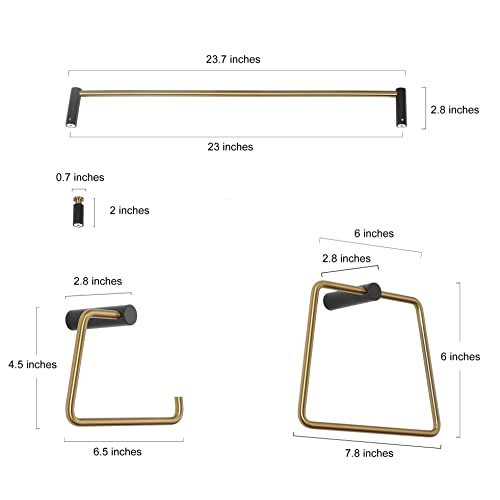 Image of KSANA Black Bathroom Light Fixtures, 5-Piece All-in-One Bathroom Set Modern Farmhouse 3 Light Vanity Lights, Towel Bar, Towel Ring, Robe Hook, Toilet Paper Holder