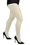 Plus Size Pantyhose Sheer Classic Lycra Hosiery by Aurellie (Ivory, 5/6 (US 14/16))