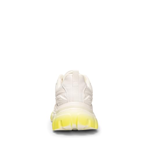 DREAM PAIRS Women Chunky Fashion Sneakers Platform Bold Lace-Up Comfortable Sneakers,Size 9,Ivory/Yellow,SDFN2368W