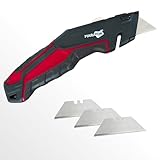 MARAPON® Teppichmesser Profi mit 4 Klingen | extra robustes Teppichmesser | Taschenmesser| Cutter Werkzeug für den professionellen Einsatz | Arbeitsmesser klein