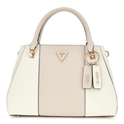 Sac GUESS Noelle II Luxury Satchel crème et taupe pour femme