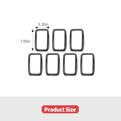 Image of Jimen Compatible with Jeep Grand Cherokee 2017-2020, 7PCS Front Grill Inserts Grille Cover Exterior Trim Accessories (Carbon Fiber)