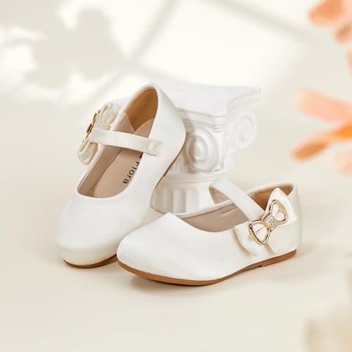 Image of Felix & Flora Toddler Flower Girl Dress Shoes - Baby Girl Ballet Mary Jane Flats for Party School Wedding
